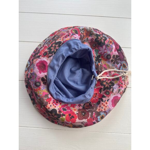 Natural Life Floral Bucket Hat Linen One Size Garden Beach - Picture 3 of 7